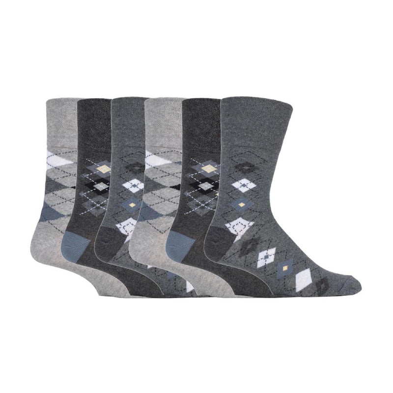 6 Pack Mens Non Elastic HoneyComb Cotton Socks