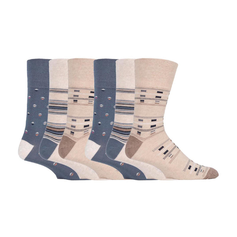 6 Pack Mens Non Elastic HoneyComb Cotton Socks