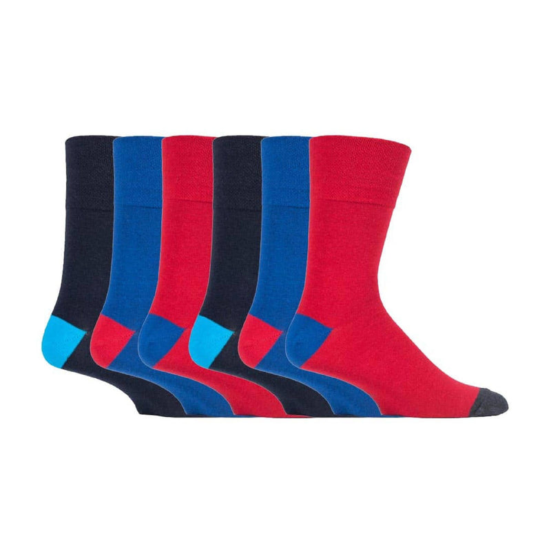 6 Pack Mens Non Elastic Loose Top Patterned Socks