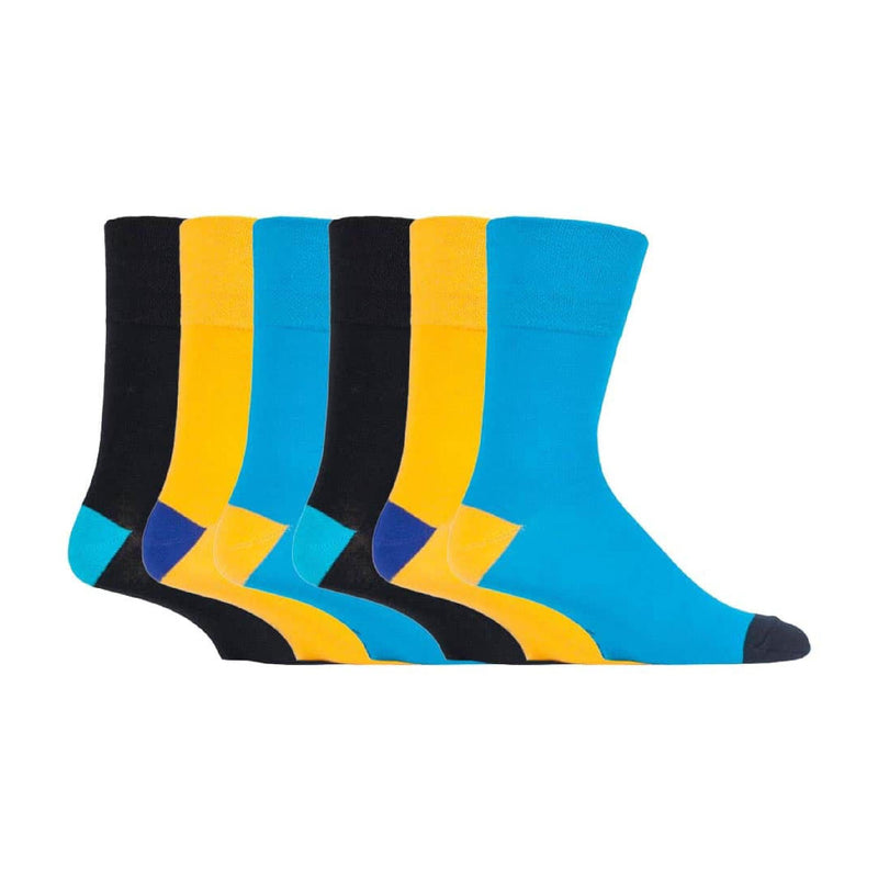 6 Pack Mens Non Elastic Loose Top Patterned Socks