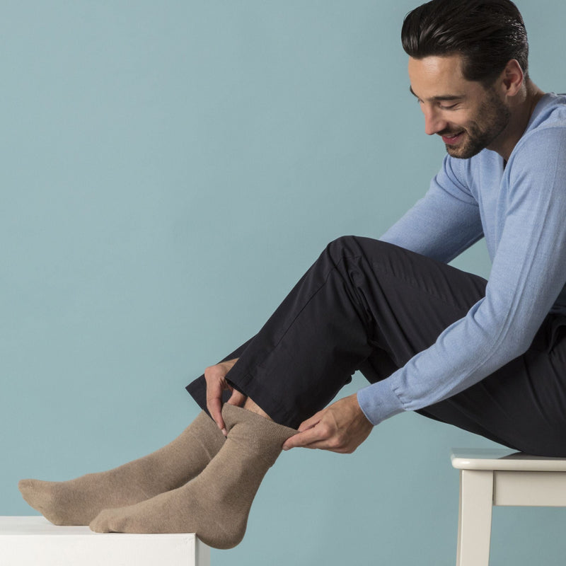 6 Pack Mens Non Elastic HoneyComb Cotton Socks
