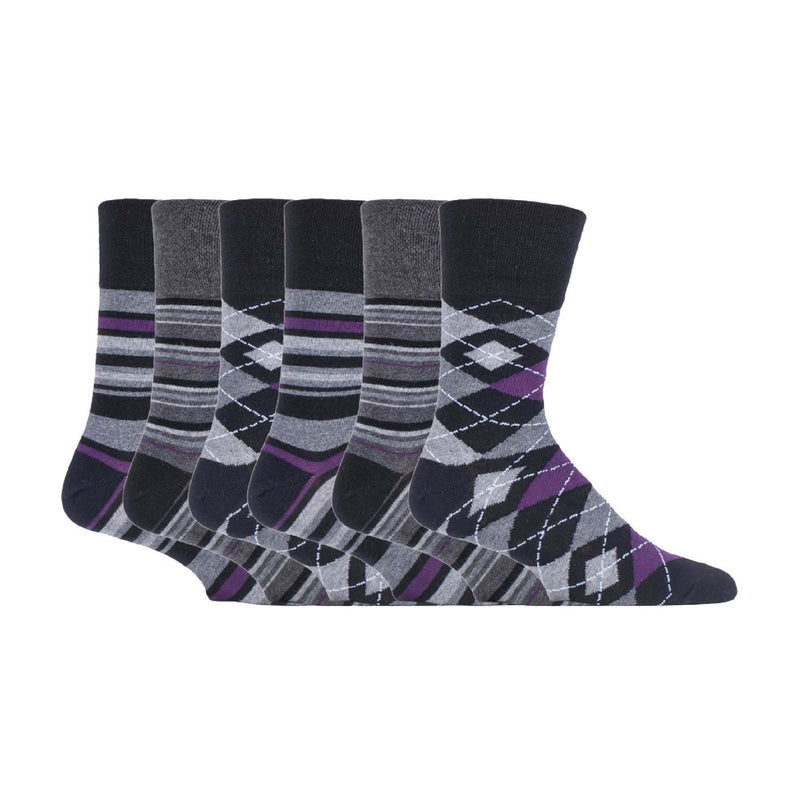6 Pack Mens Non Elastic HoneyComb Cotton Socks