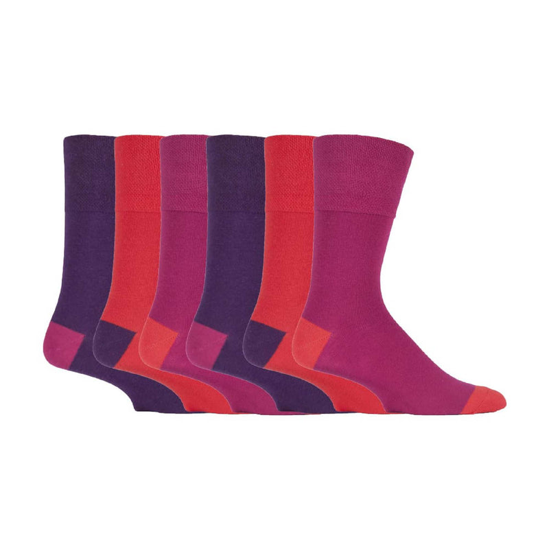 6 Pack Mens Bright Coloured Non Elastic Cotton Socks