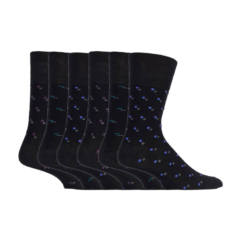 6 Pack Mens Non Elastic Loose Top Bamboo Socks