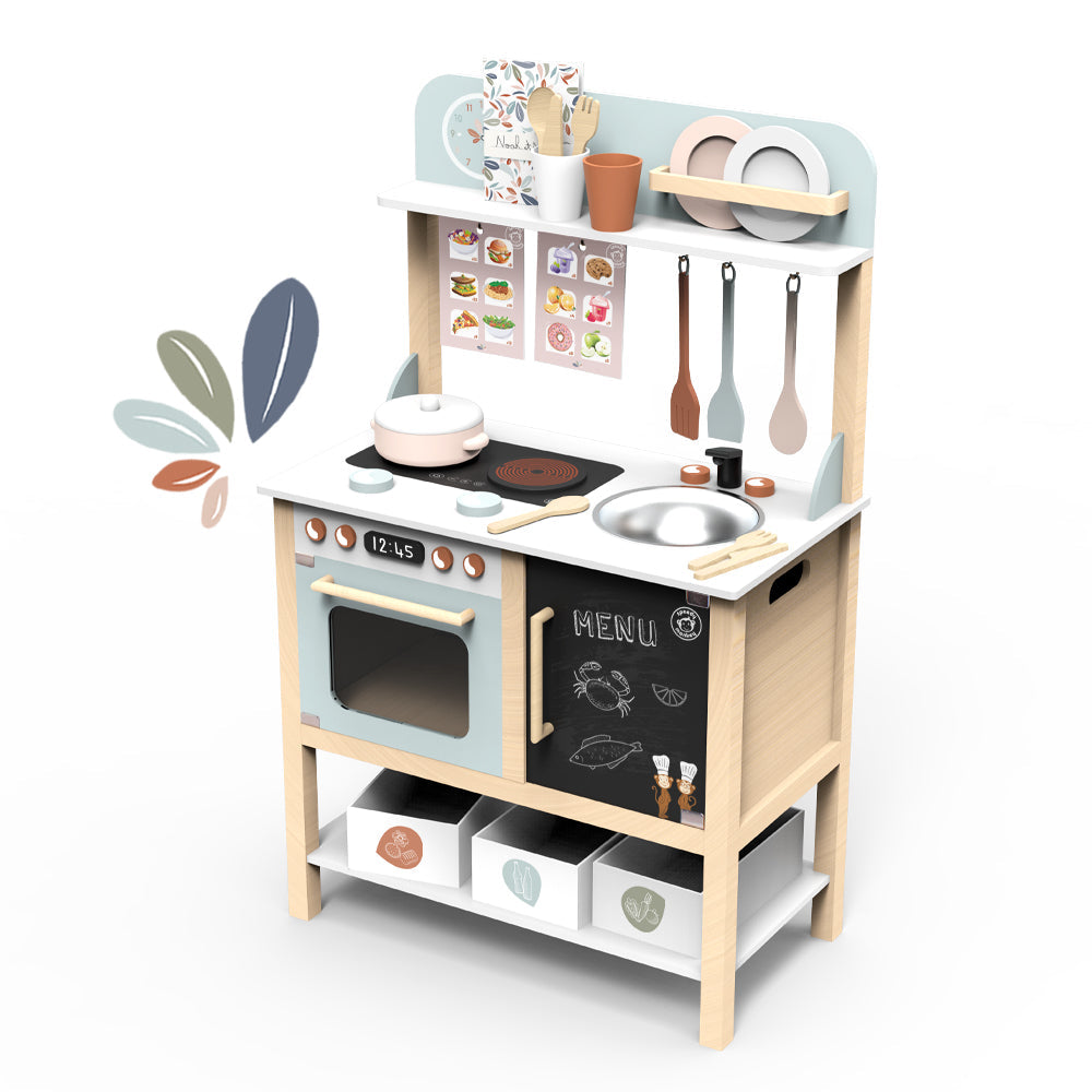 Speedy Monkey Wooden Play Kitchen with Accessories 99.95