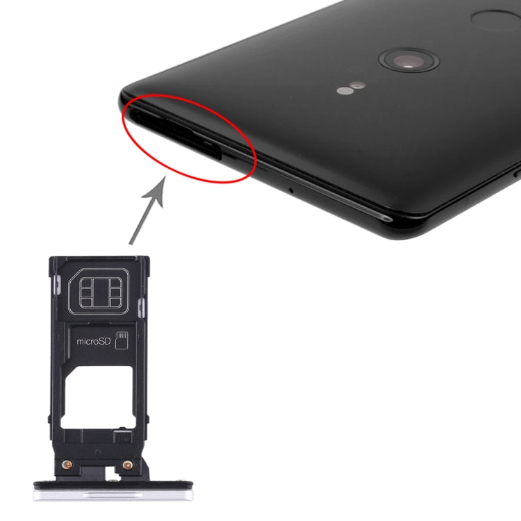 SIM Card Tray + Micro SD Card Tray for Sony Xperia XZ3, For Sony Xperia XZ3, For Sony Xperia XZ3 (Purple)