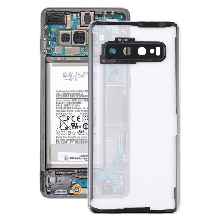 For Samsung Galaxy S10 G973F/DS G973U G973 SM-G973 Transparent Battery Back Cover with Camera Lens Cover , For Galaxy S10