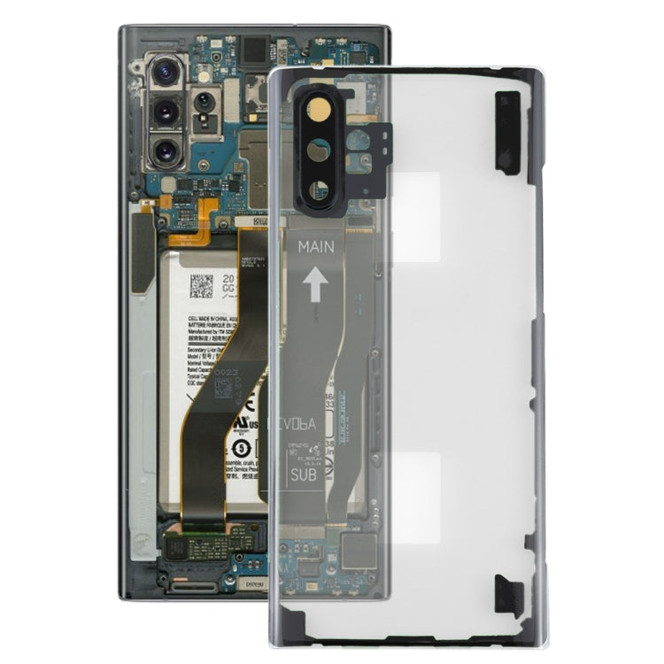 For Samsung Galaxy Note 10+ N975 N9750 Transparent Battery Back Cover with Camera Lens Cover , For Galaxy Note 10+
