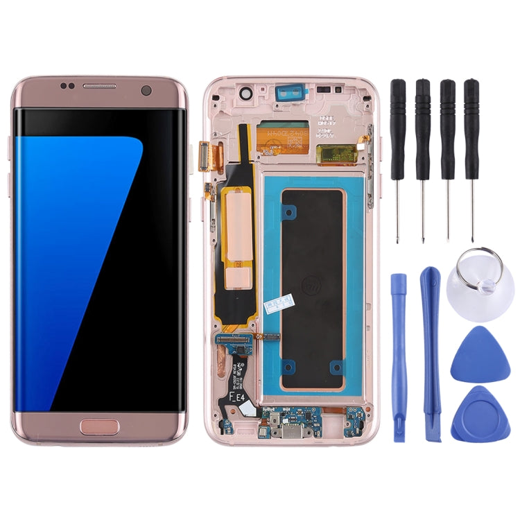 Original Super AMOLED Material LCD Screen and Digitizer Full Assembly(with Frame / Charging Port Flex Cable / Power Button Flex Cable / Volume Button Flex Cable) for Galaxy S7 Edge / G935F / G935FD, For Samsung Galaxy S7 Edge  (Super AMOLED)           ...