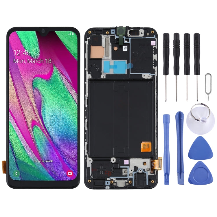 TFT Material LCD Screen and Digitizer Full Assembly with Frame for Samsung Galaxy A40 SM-A405F, For Samsung Galaxy A40 (TFT)