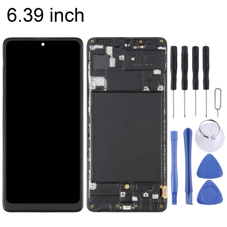 OLED Material LCD Screen and Digitizer Full Assembly with Frame for Samsung Galaxy A71 SM-A715(6.39 inch), For Samsung Galaxy A716.39 inch (OLED)
