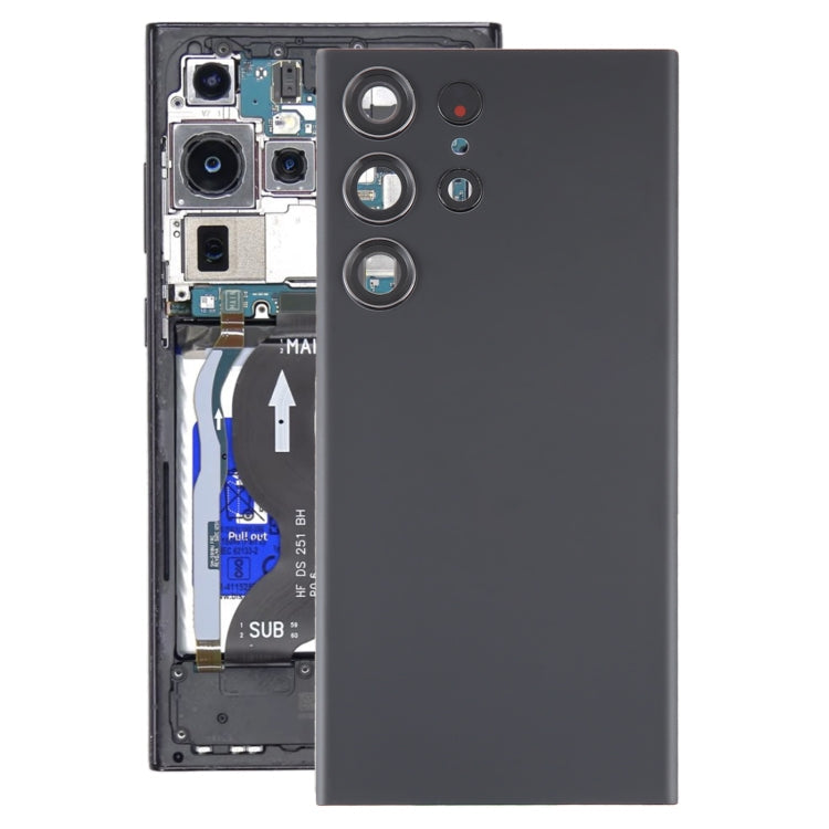 For Samsung Galaxy S23 Ultra SM-S918 Glass Battery Back Cover with Camera Lens Cover, For Samsung Galaxy S23 Ultra(with Camera Cover)
