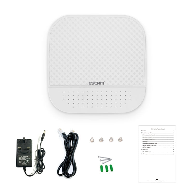 ESCAM PVR204 1080P 4CH+2CH ONVIF NVR Digital Video Recorder with 2CH Cloud Channel for IP Camera System, PVR204