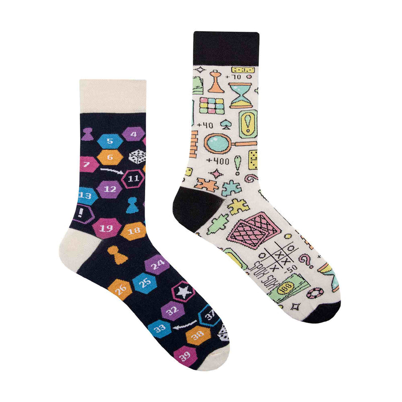 1 Pack Unisex Mismatched Novelty Odd Socks - Board Games