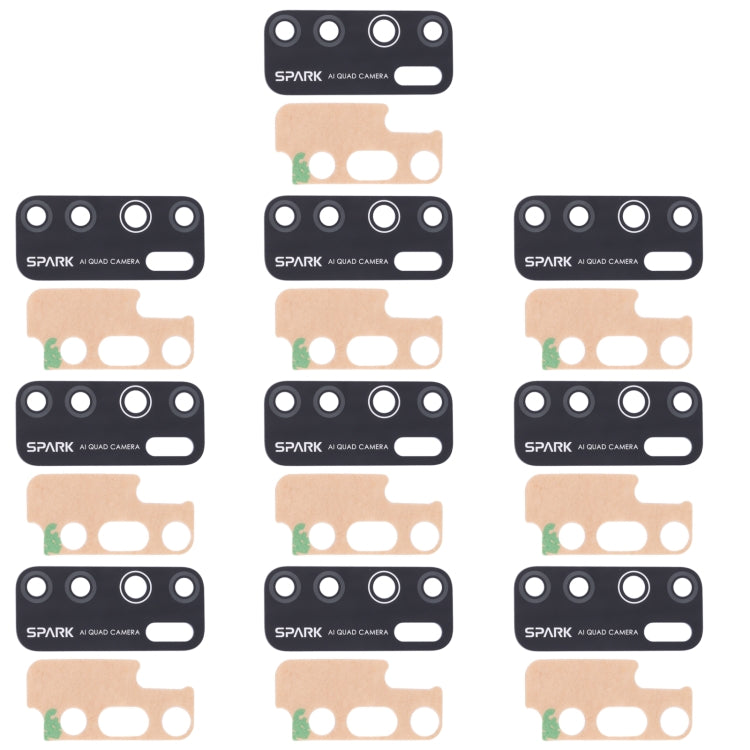 For Tecno Spark 5 / Spark 5 pro KE5, KD7 10pcs Back Camera Lens, For Tecno Spark 5 / Spark 5 pro