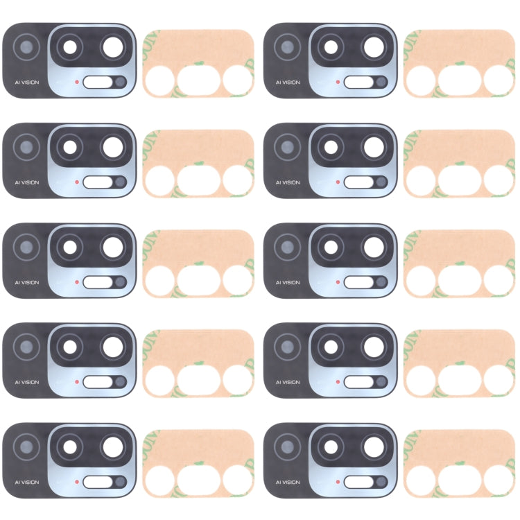 10 PCS Back Camera Lens for Xiaomi Redmi Note 10T 5G, For Xiaomi Redmi Note 10T 5G