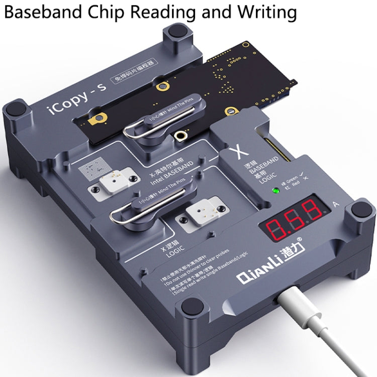 Qianli iCopy-S Double Sided Chip Test Stand 4 in1 Logic Baseband EEPROM Chip Non-removal For iPhone X / XS / XR / XS Max, For iPhone X / XS / XR / XS Max