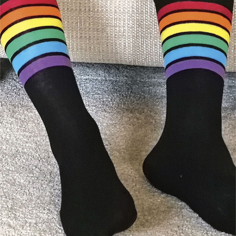 3 Pack Mens & Ladies Bright Patterned Striped Cotton Rainbow Socks