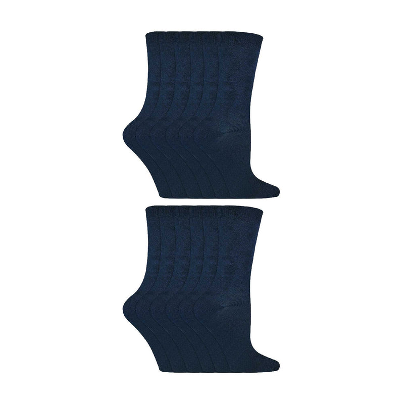 12 Pair Kids Breathable Bamboo Plain Socks for School