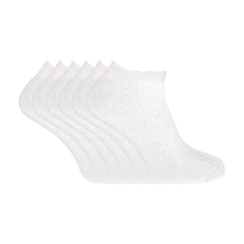 6 Pack Ladies Ankle Low Cut 100% Soft Cotton Socks