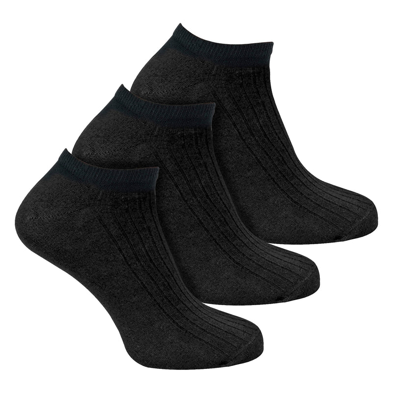 3 Pack Kids 100% Cotton Trainer Socks