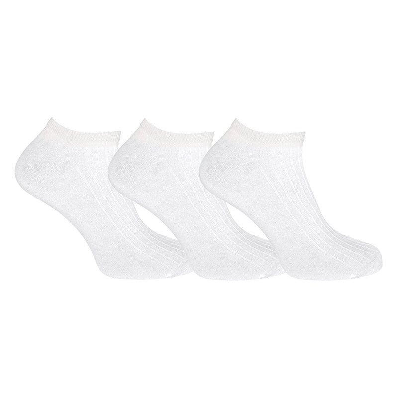 3 Pack Kids 100% Cotton Trainer Socks