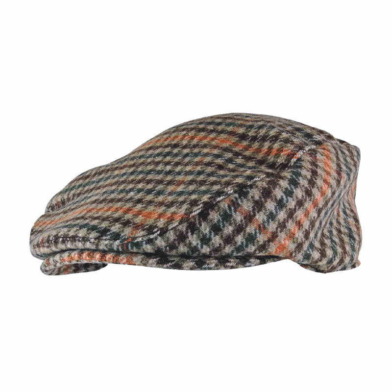 Mens Houndstooth Plaid Wool Blend Newsboy Flat Cap
