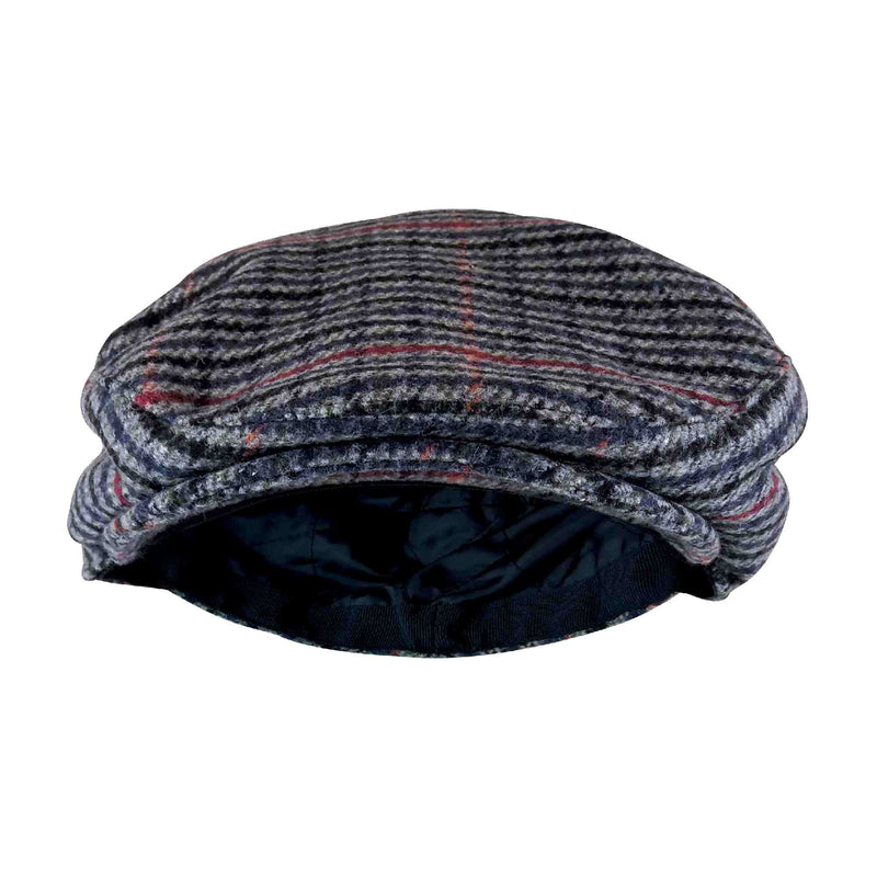 Mens Traditional Tweed Design Checked Flat Cap