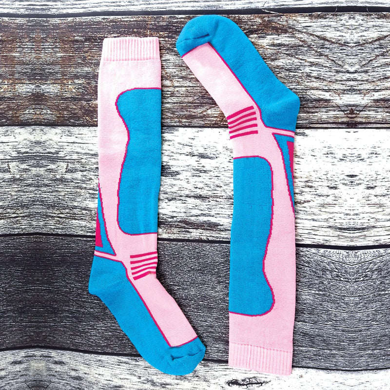 4 Pack Ladies Long Knee High Wool Blend Ski Socks