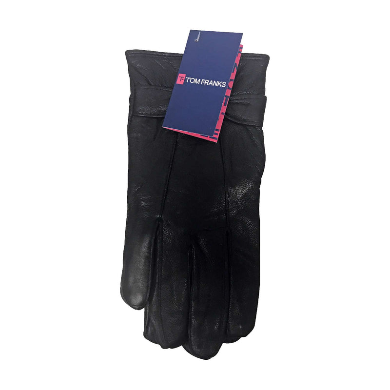 Ladies Fleece Lined Warm Leather Gloves with Bow