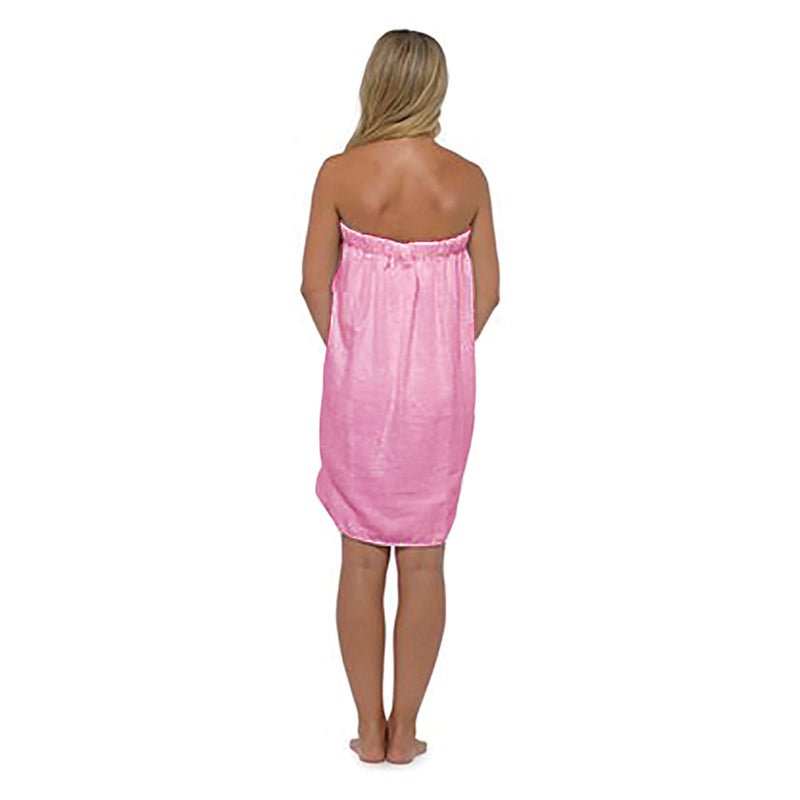 Ladies 100% Cotton Terry Cloth Spa Bath Towel Wrap with Pocket