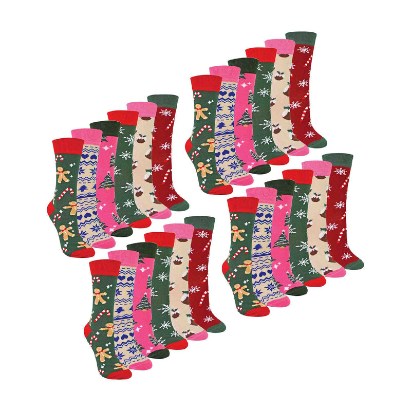 Ladies Novelty Festive Christmas Socks (Multipack Options)