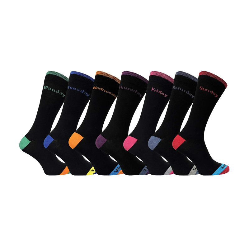 7 Pack Mens Days Of The Week Novelty Cotton Socks