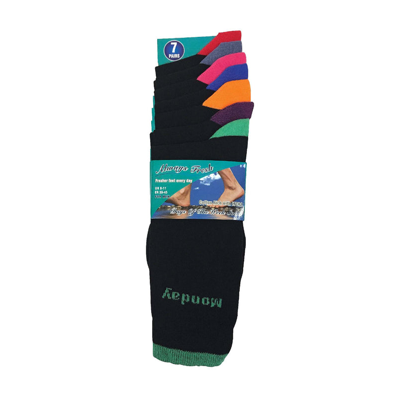 7 Pack Mens Days Of The Week Novelty Cotton Socks