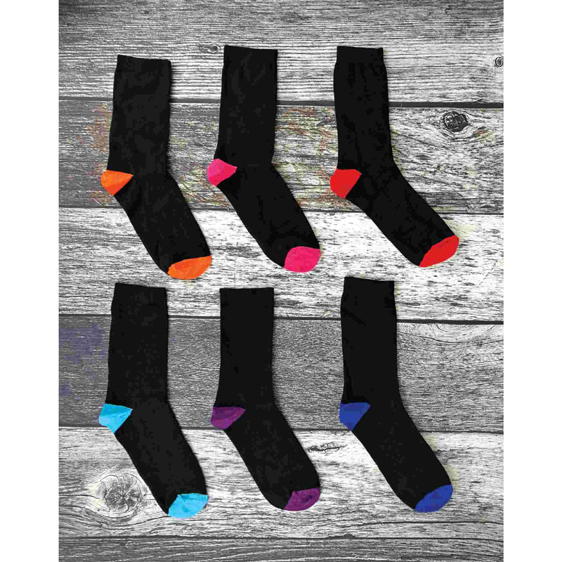 6 Pack Mens Patterned Coloured Soft Cotton Dress Socks