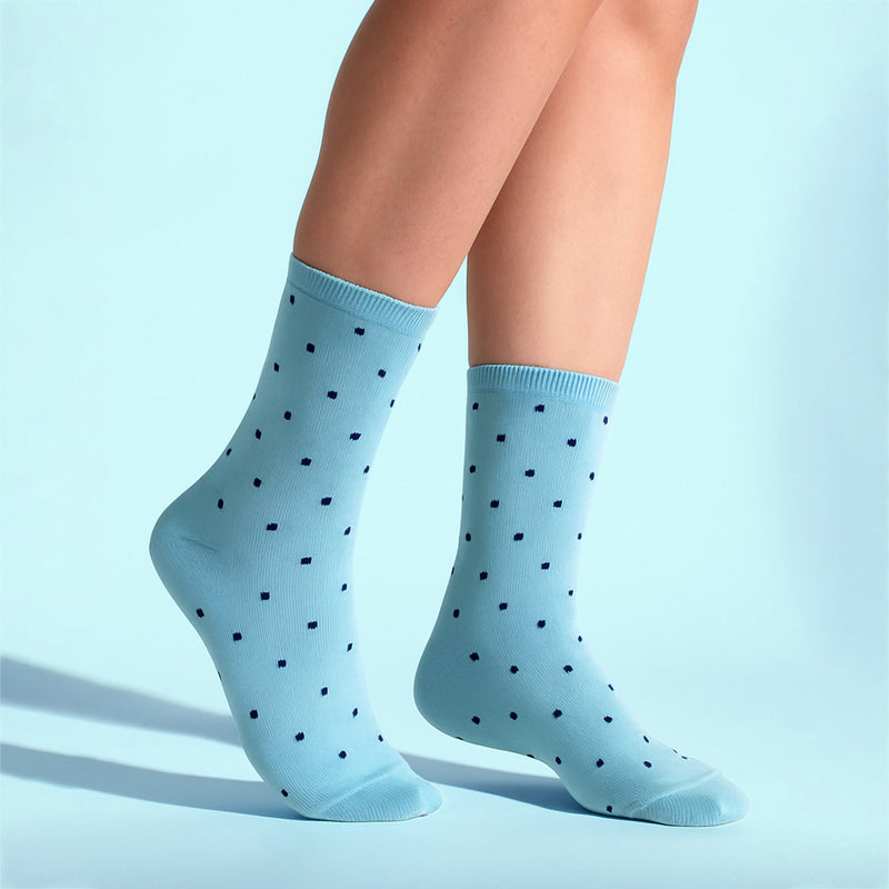 10 Pairs Ladies Multi Spot Socks - Soft Cotton Rich Polka Dot Everyday Socks