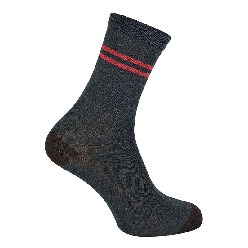 6 Pack Mens Blue Grey Argyle Striped Fashion Dress Socks