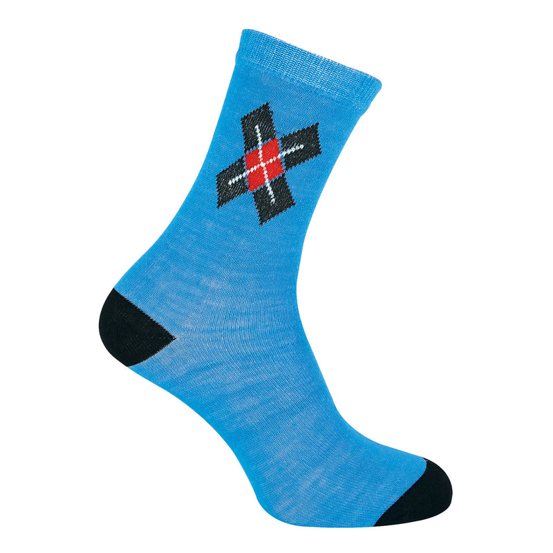 6 Pack Mens Blue Grey Argyle Striped Fashion Dress Socks