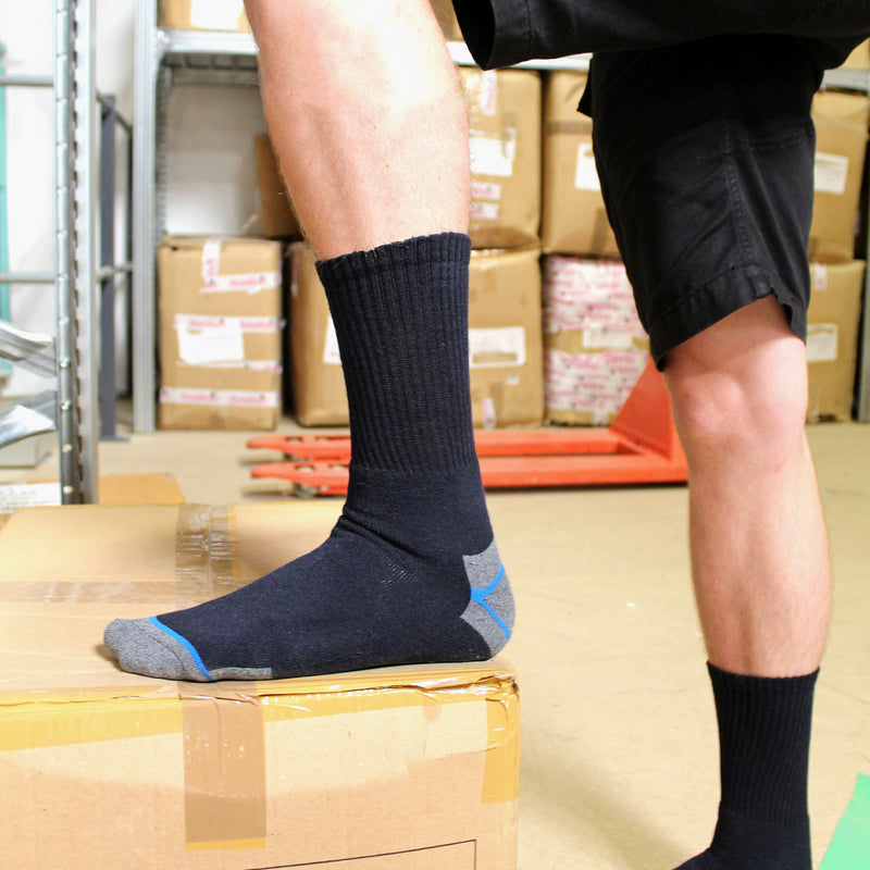 Mens Ultimate Cotton Work Socks for Steel Toe Boots (Multipack Options)