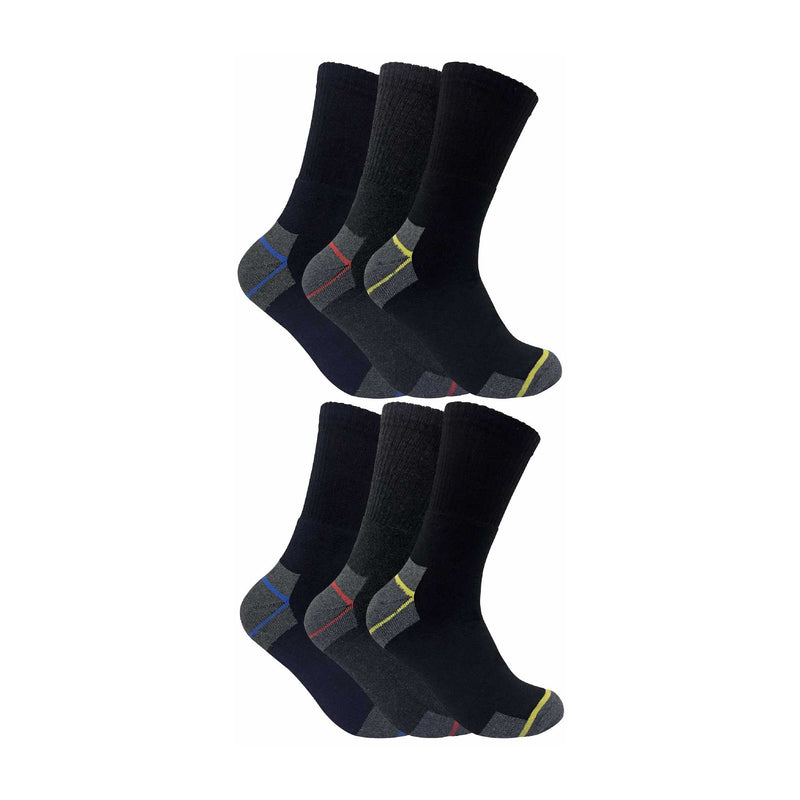 Mens Ultimate Cotton Work Socks for Steel Toe Boots (Multipack Options)