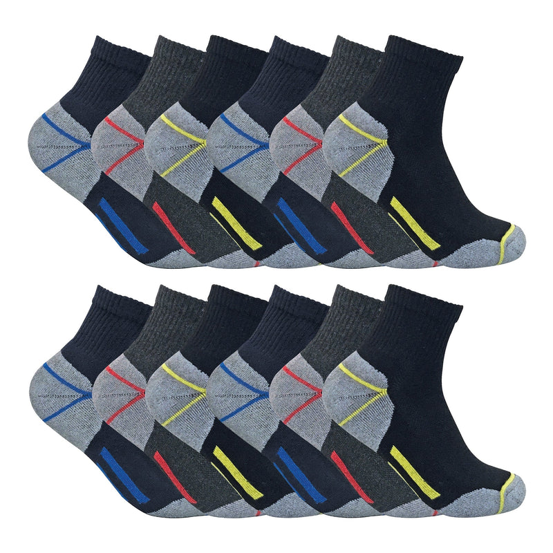 Mens Ultimate Cotton Quarter Length Short Work Socks (Multipack Options)