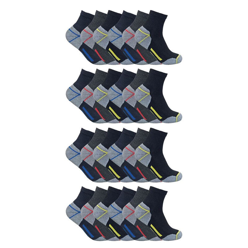 Mens Ultimate Cotton Quarter Length Short Work Socks (Multipack Options)