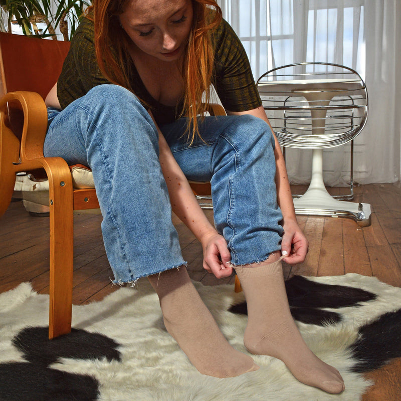 Ladies Plain Coloured Cotton Rich Dress Socks (Multipack Options)