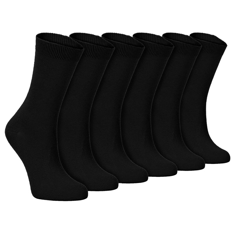 Ladies Plain Coloured Cotton Rich Dress Socks (Multipack Options)