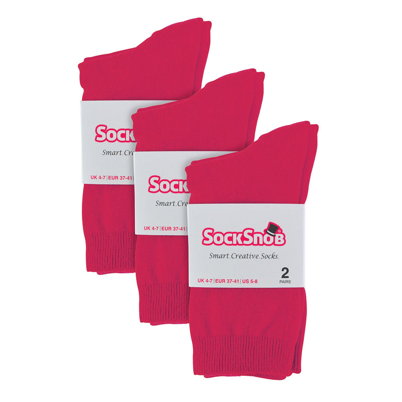 Ladies Plain Coloured Cotton Rich Dress Socks (Multipack Options)