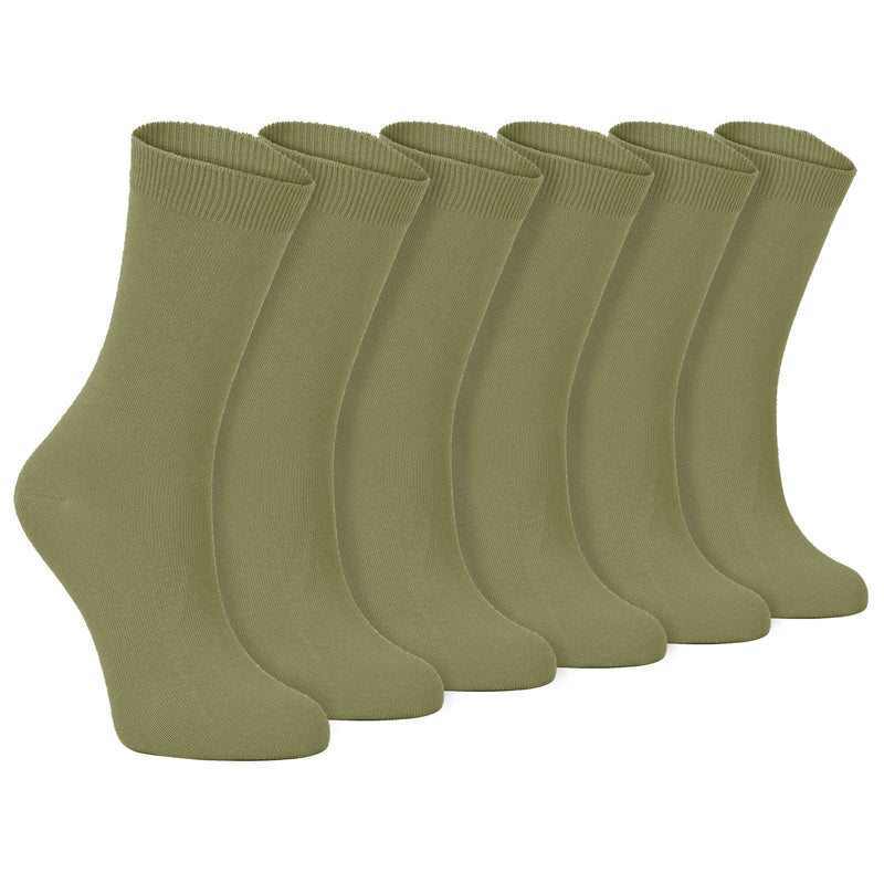 Ladies Plain Coloured Cotton Rich Dress Socks (Multipack Options)