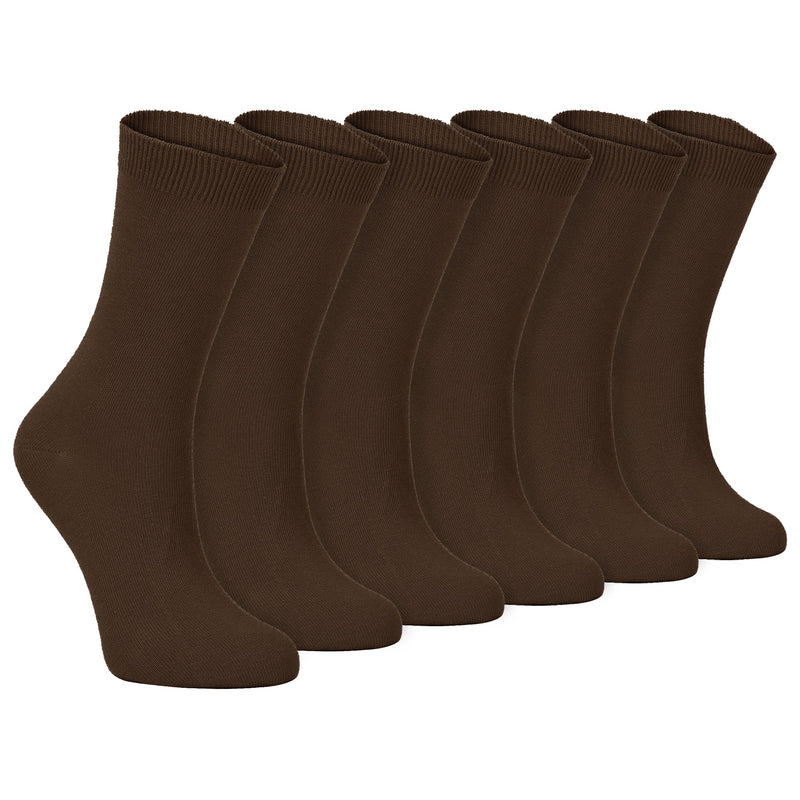 Ladies Plain Coloured Cotton Rich Dress Socks (Multipack Options)