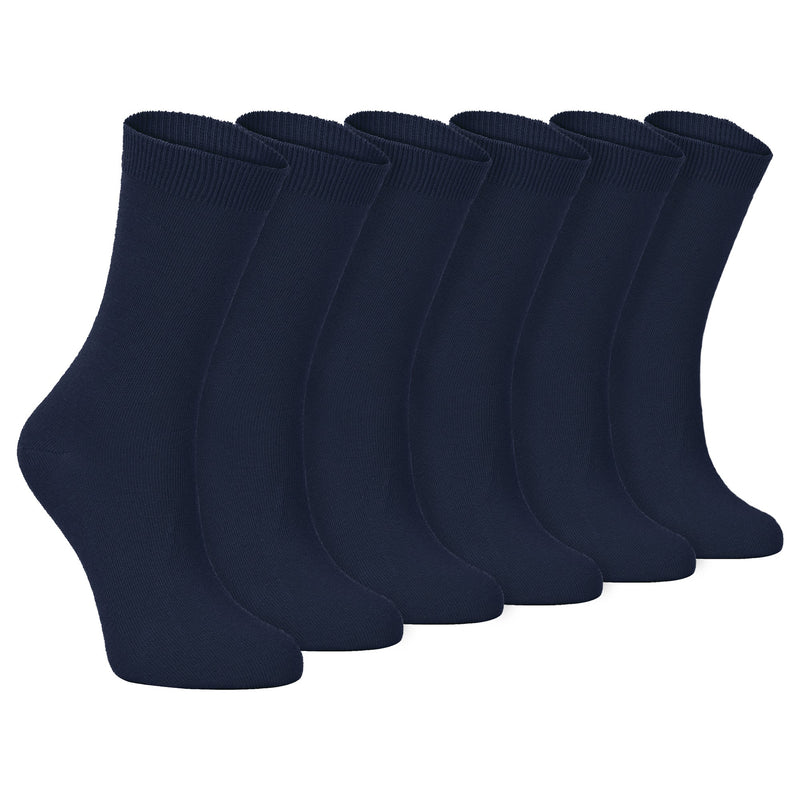 Ladies Plain Coloured Cotton Rich Dress Socks (Multipack Options)