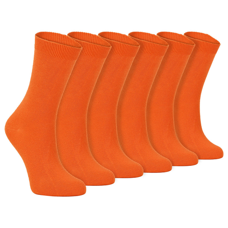 Ladies Plain Coloured Cotton Rich Dress Socks (Multipack Options)