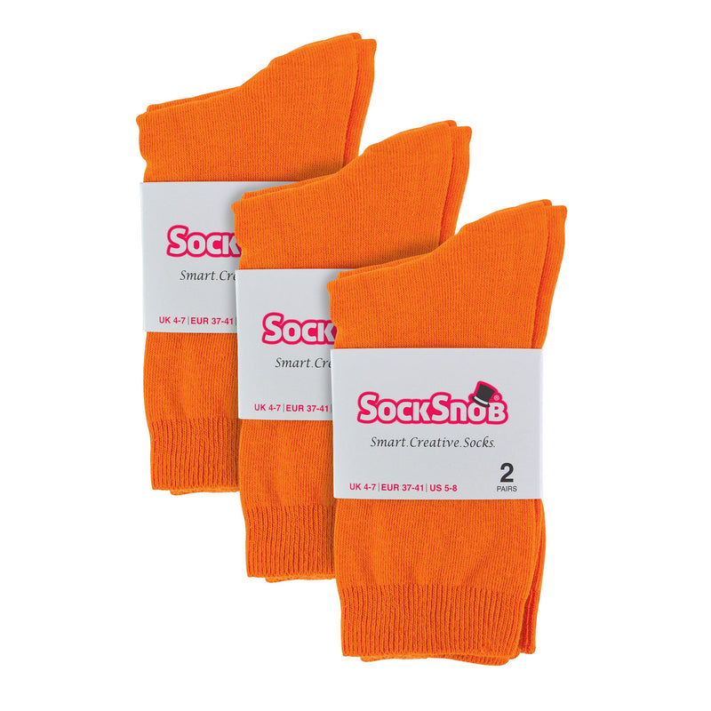 Ladies Plain Coloured Cotton Rich Dress Socks (Multipack Options)